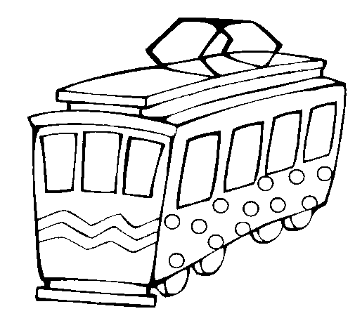 Tram coloring page