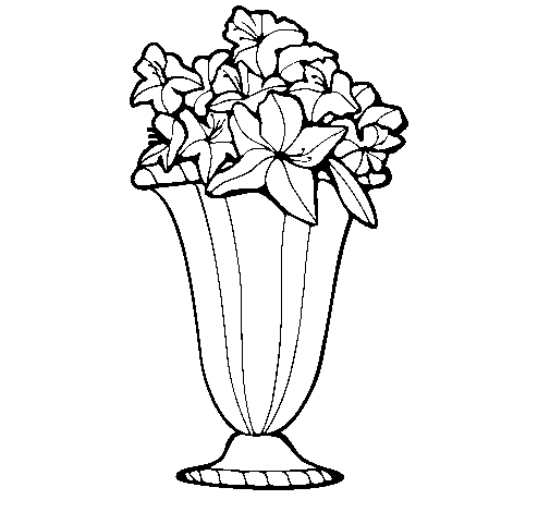 Vase of flowers 2a coloring page