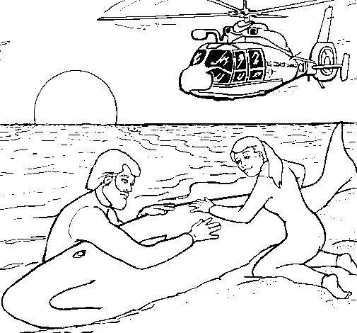 Whale rescue coloring page
