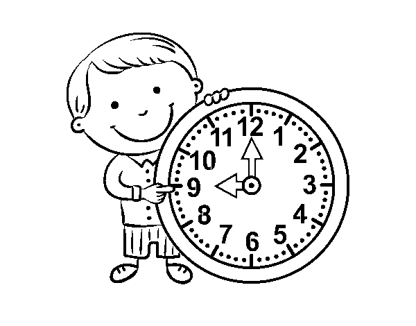 What time is it coloring page - Coloringcrew.com