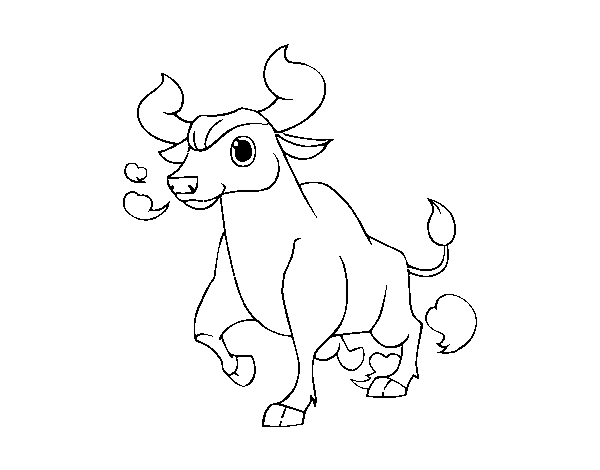 Young cow coloring page