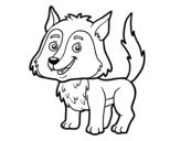 Young wolf coloring page