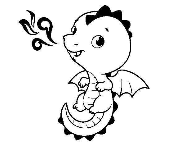 A baby dragon coloring page