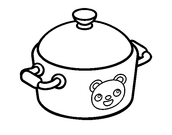 A cooking pot coloring page
