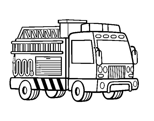 A fire truck coloring page