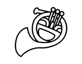 A French horn coloring page