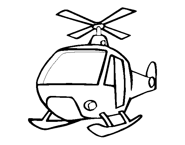A helicopter coloring page