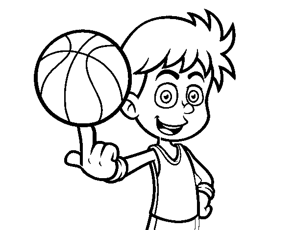 A junior basketball player coloring page