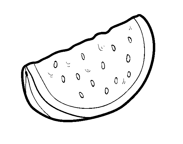 A piece of watermelon coloring page