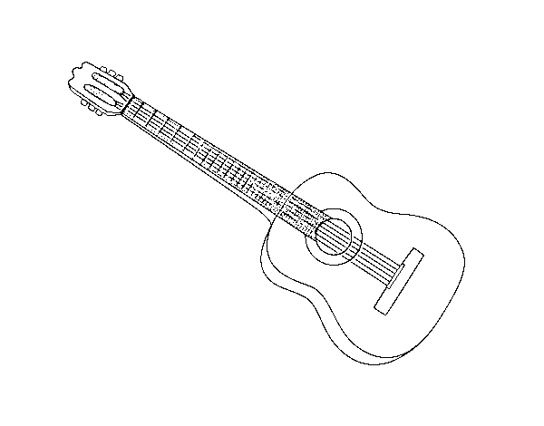 A Spanish guitar coloring page