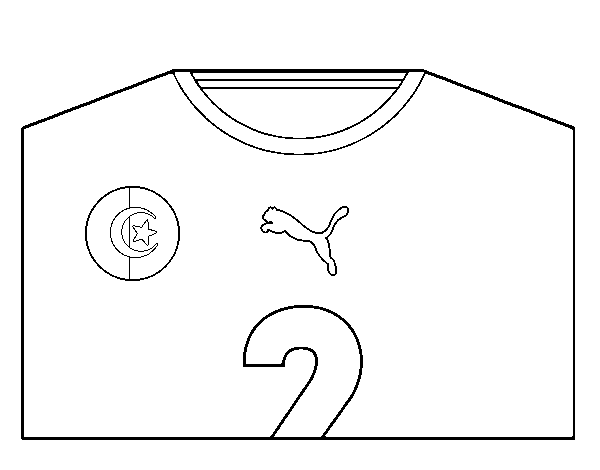 Algeria World Cup 2014 t-shirt coloring page