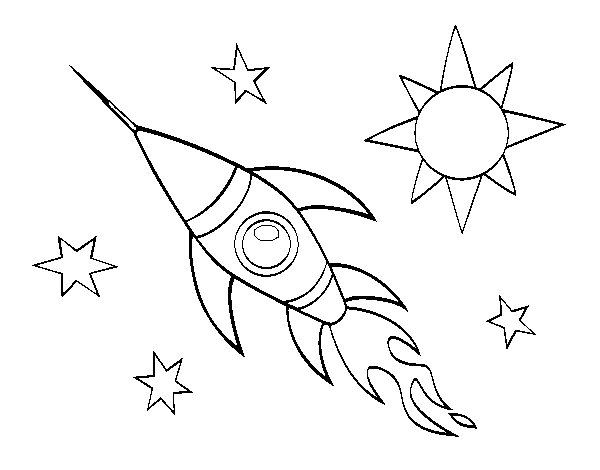 An aerospace rocket coloring page