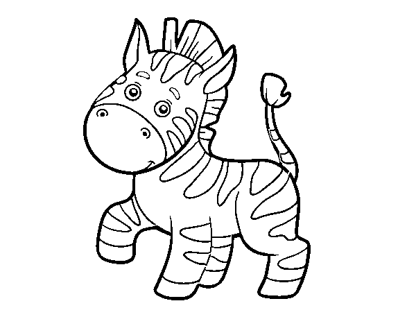 An African zebra coloring page