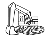 An excavator coloring page