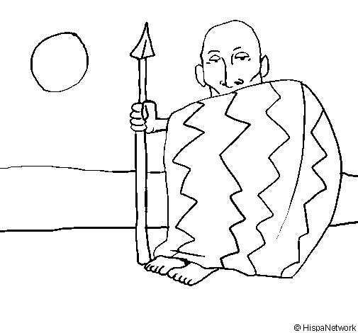 Angolan chief coloring page