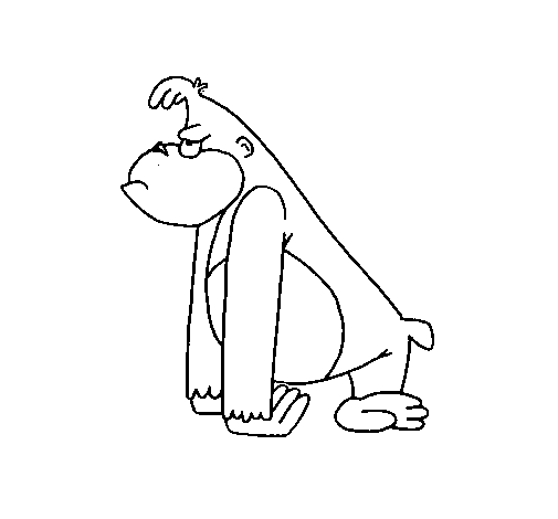 Angry monkey coloring page