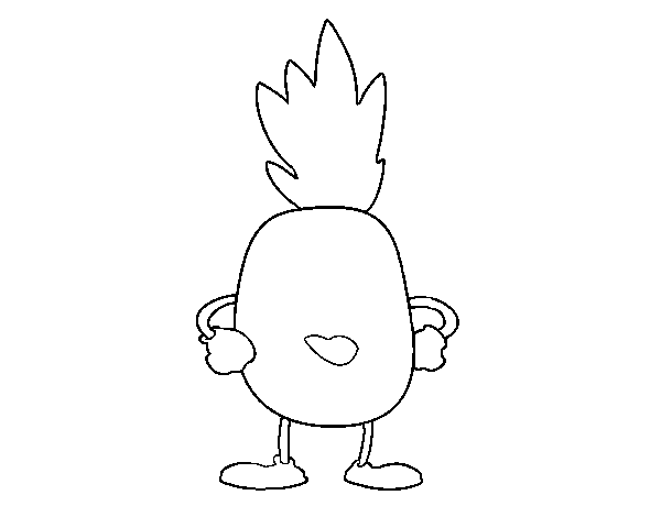 Animation pineapple coloring page