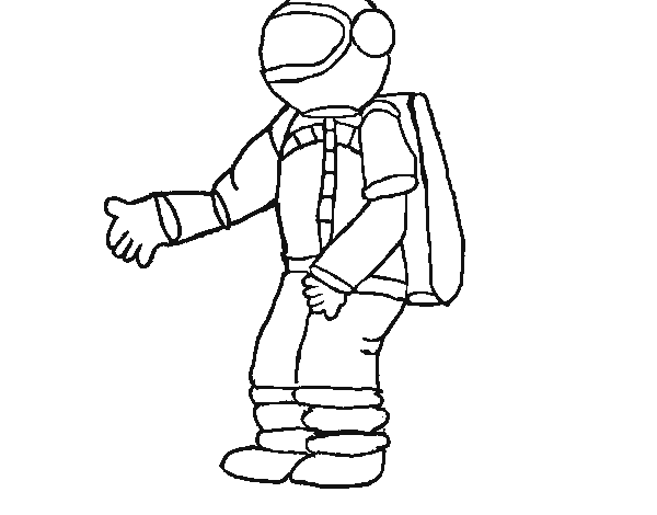 Astronaut on the moon coloring page