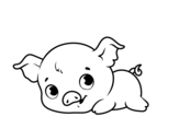 Baby piggy coloring page