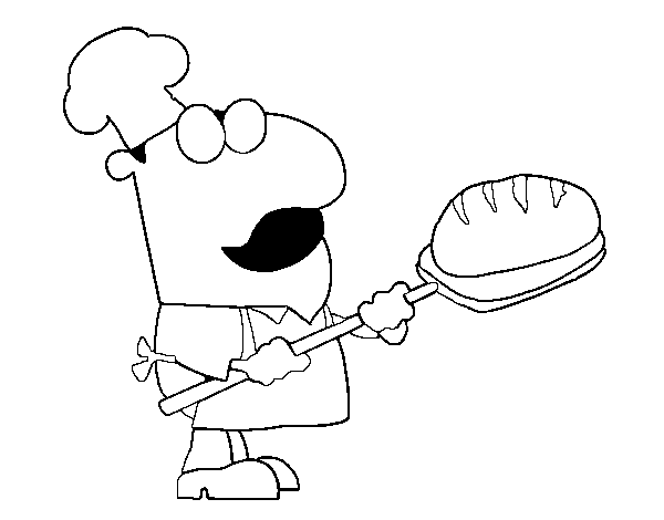 Baking bread coloring page