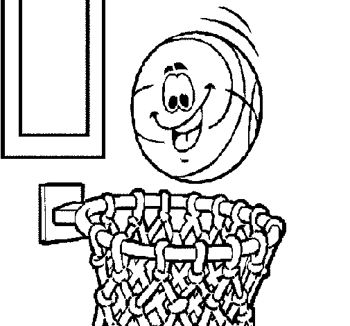 Ball and basket coloring page