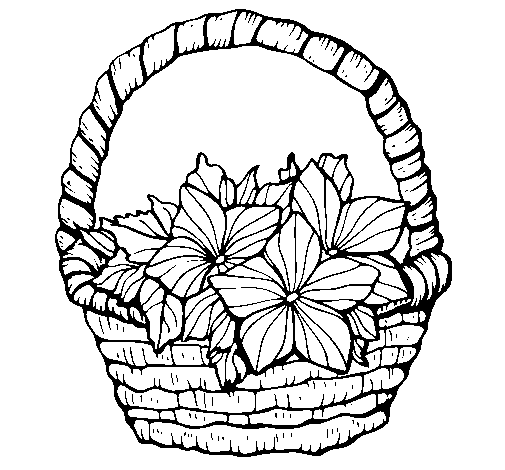 Basket of flowers 2 coloring page