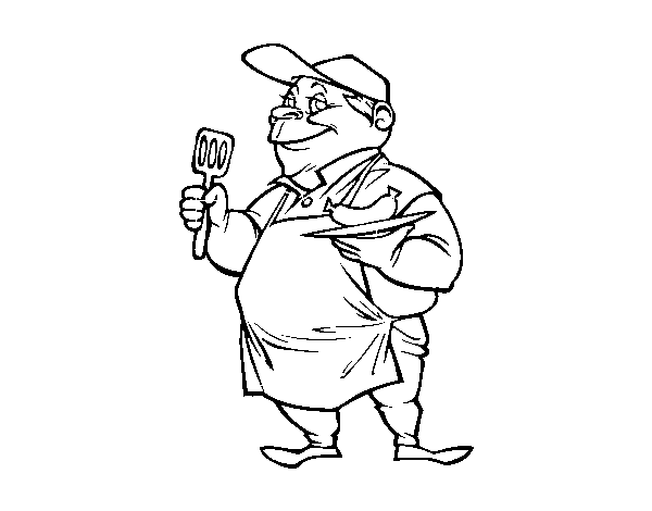 BBQ Cook coloring page