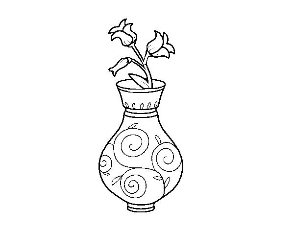 Bellflower in a vase coloring page