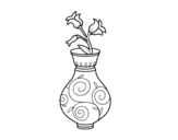 Bellflower in a vase coloring page