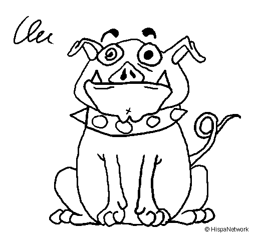 Bewitched dog coloring page