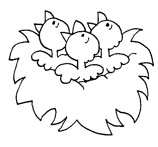 Bird's nest coloring page