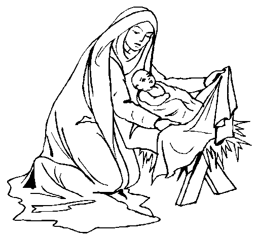 Birth of baby Jesus coloring page