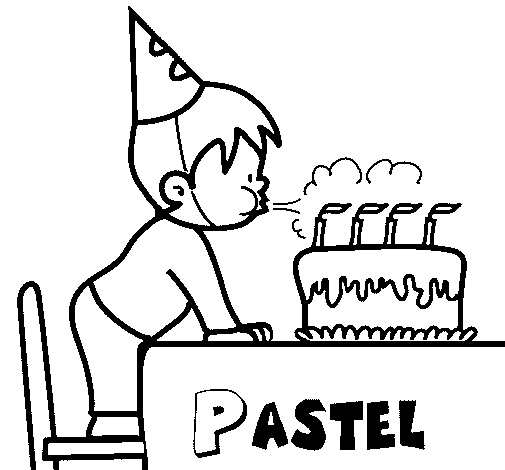 Birthday cake III coloring page
