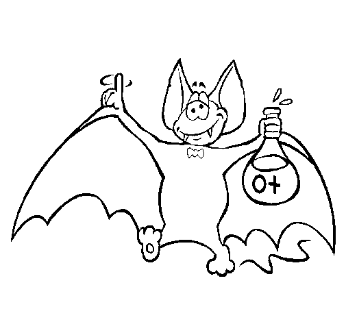 Boozing bat coloring page
