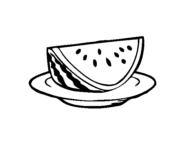 Bowl of watermelon coloring page