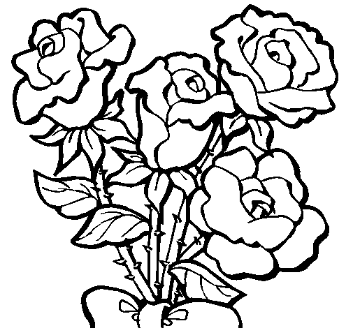 Bunch of roses coloring page