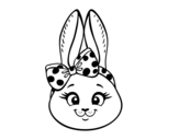 Bunny girl face coloring page