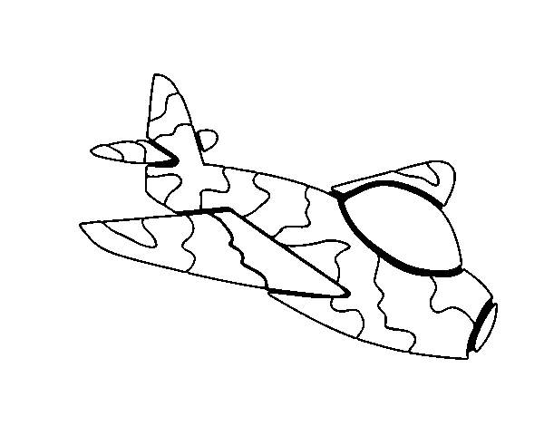 Camouflage Airplane coloring page