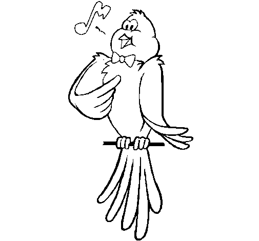 Canary singing coloring page