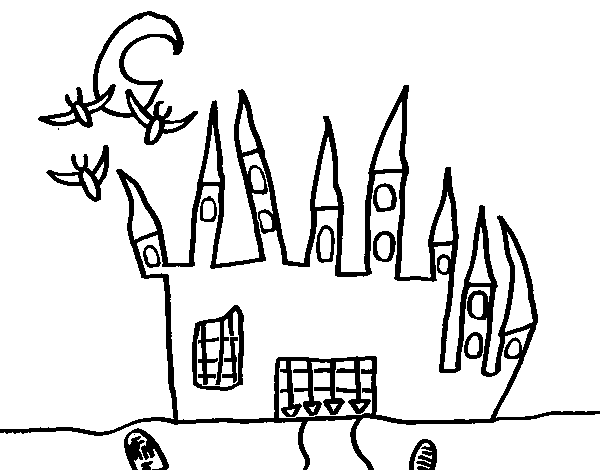 Castle of terror coloring page