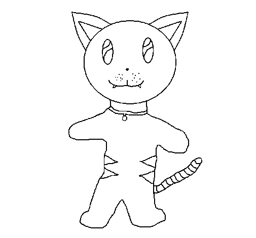 Cat walk coloring page