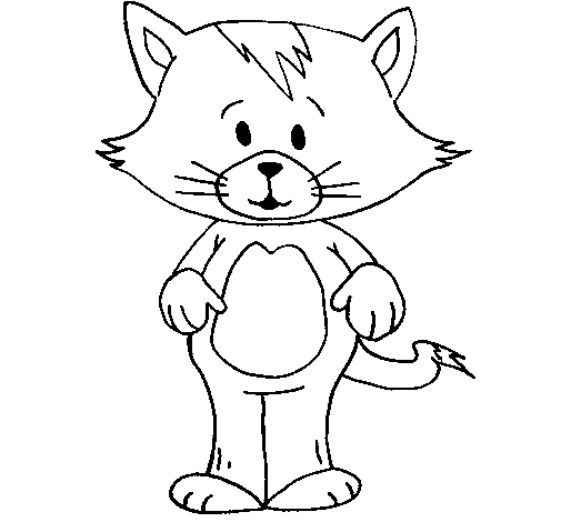 Cat with fringe coloring page