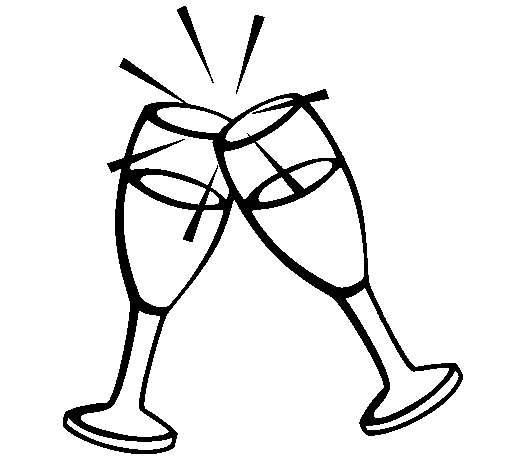 Champagne coloring page