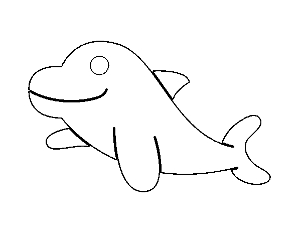 Cheerful dolphin coloring page