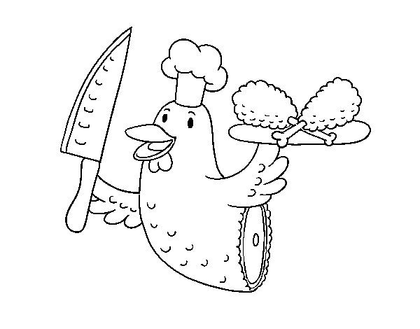 Chicken meat coloring page