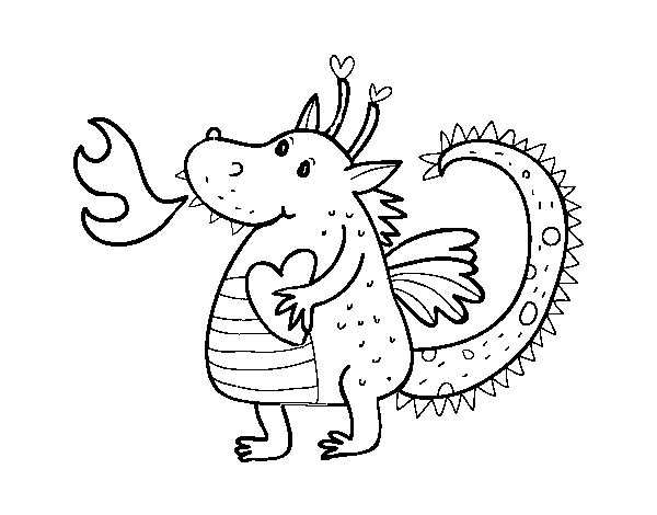 Childish dragon coloring page