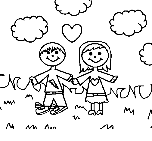 Children in the park coloring page