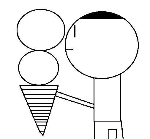 Children with ice-cream coloring page