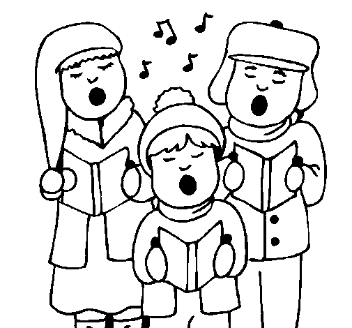 Christmas carols coloring page