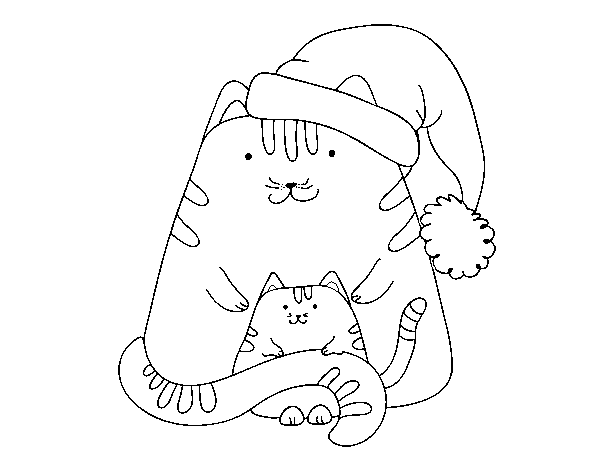 Christmas kittens coloring page - Coloringcrew.com